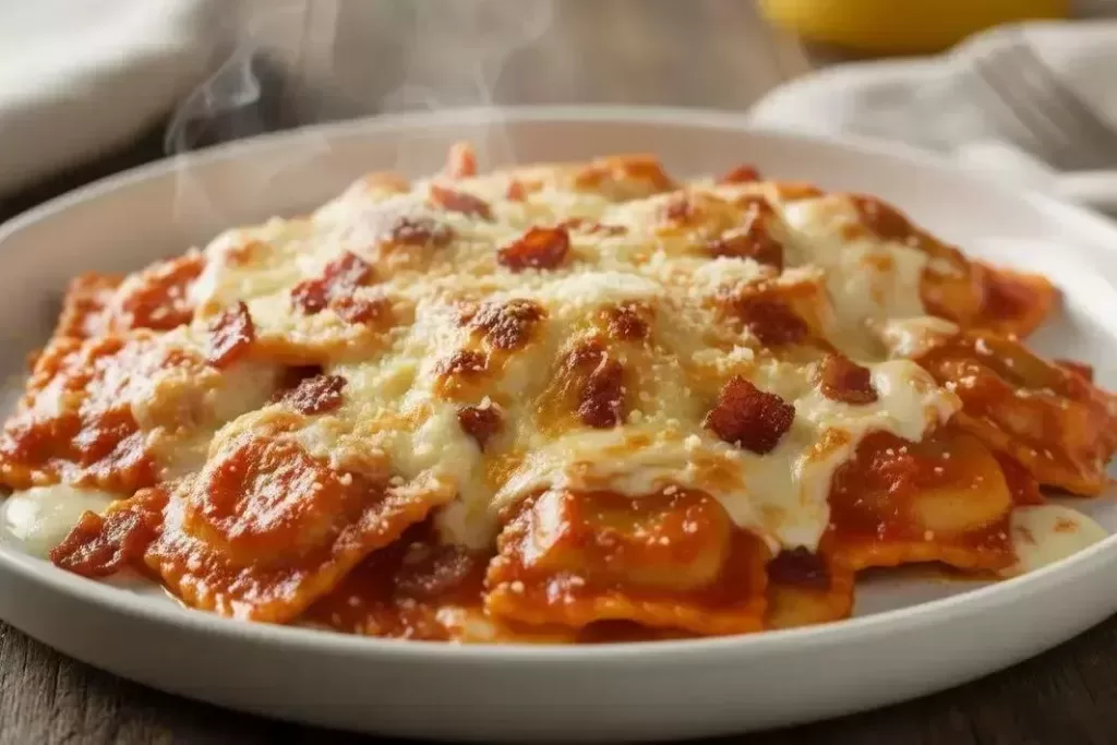 Ravioli Style - Creamy Ravioli Style with Gratinated Bacon