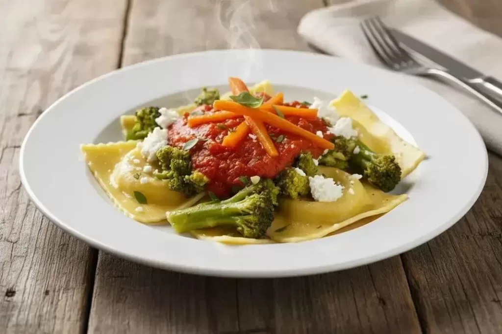 Open Broccoli Ravioli - Creamy and Vegetarian Open Broccoli Ravioli