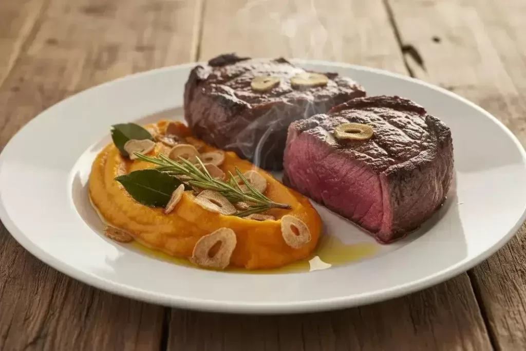 Florentine Steaks - Succulent Florentine Steaks with Sweet Potato Mash