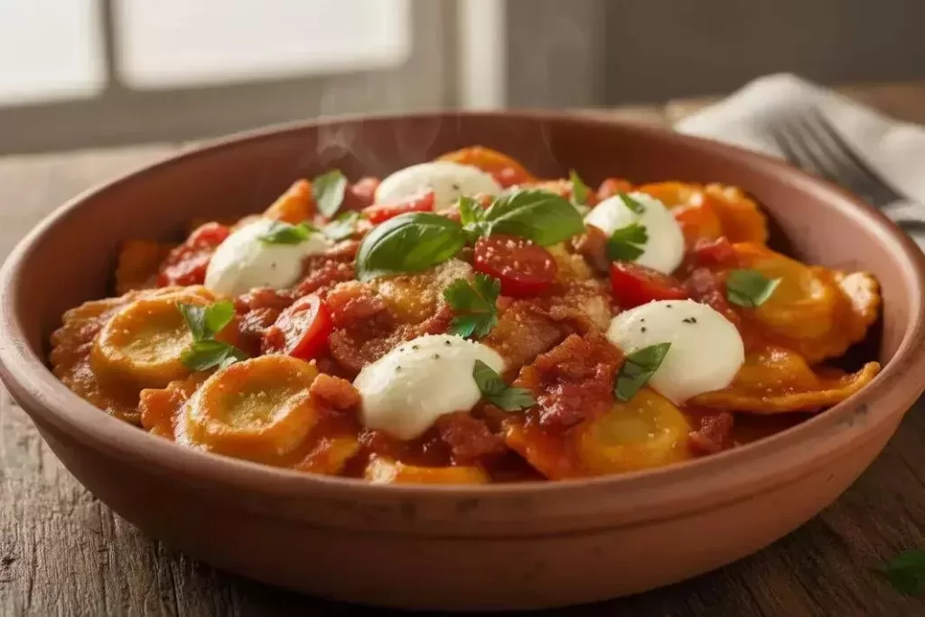 Ravioli Alla Matriciana - Delicious Ravioli Alla Matriciana with Bacon