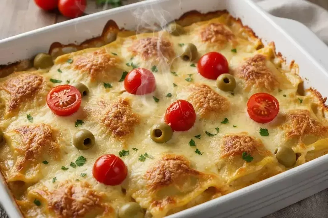 Ravioli with Bechamel Sauce - Creamy and Gratinated Ravioli with Bechamel Sauce