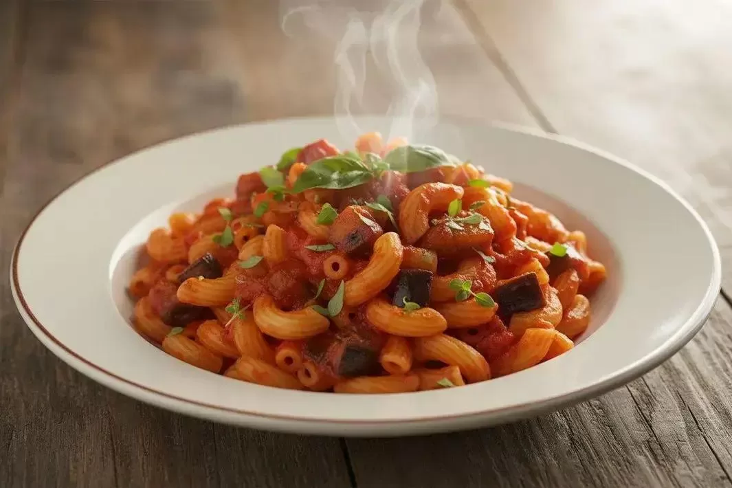 Foto de Macarrão ao Sugo pronto para servir - receita completa com ingredientes e modo de preparo