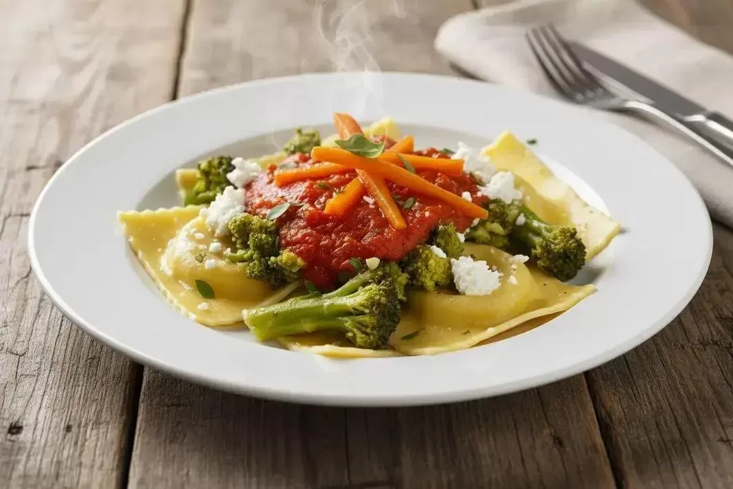 Open Broccoli Ravioli - Creamy and Vegetarian Open Broccoli Ravioli