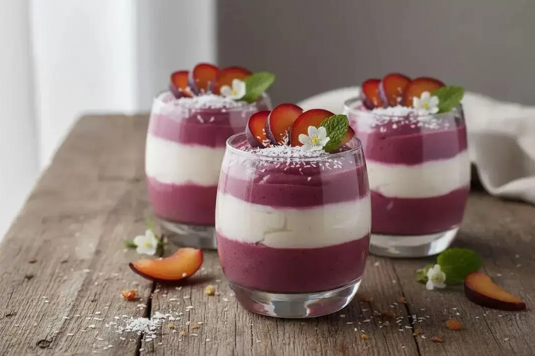 Plum and Coconut Mousse - Creamy and Easy Plum and Coconut Mousse
